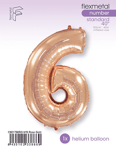 Number 6 - Rose Gold, Single Pack