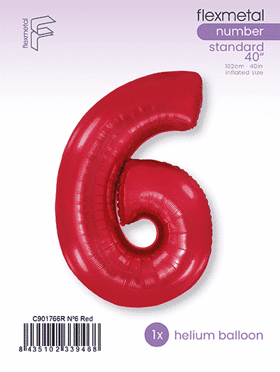 Number 6 - Red, Single Pack