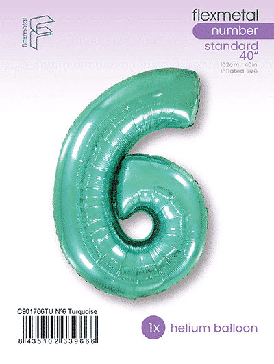 Number 6 - Turquoise, Single Pack