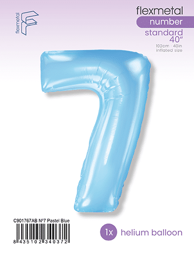 Number 7 - Pastel Blue, Single Pack