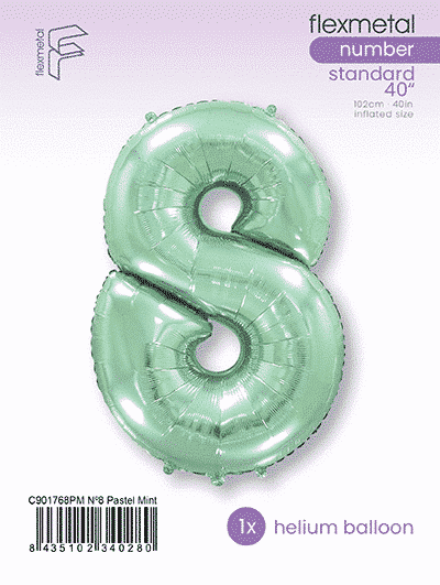 Number 8 - Pastel Mint, Single Pack
