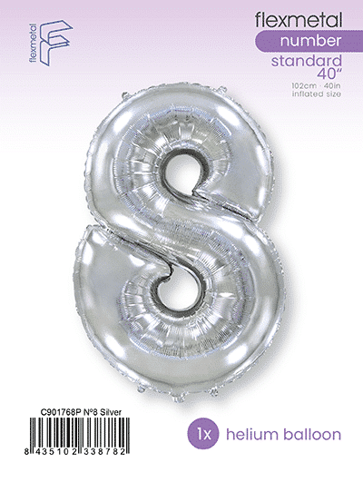 Number 8 - Silver, Single Pack