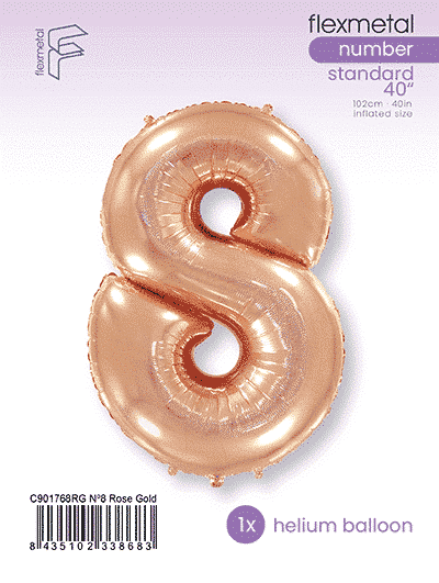 Number 8 - Rose Gold, Single Pack