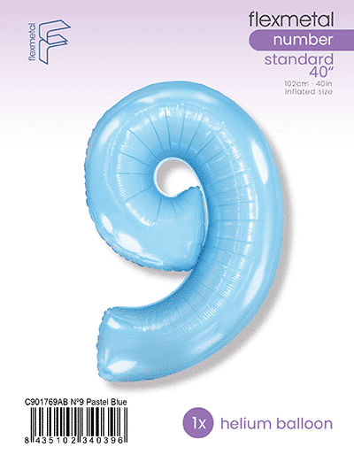 Number 9 - Pastel Blue, Single Pack