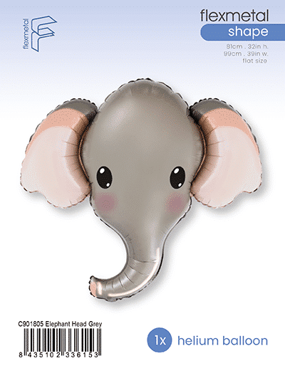 Elephant Head - Grey, Single Pack