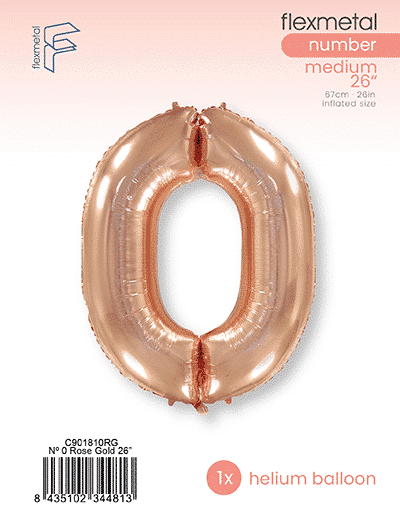 Number 0 - Single Pack, Rose Gold