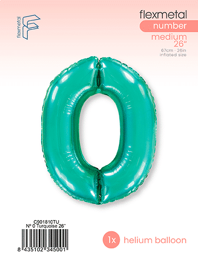 Number 0 - Single Pack, Turquoise