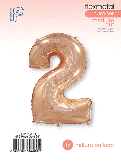 Number 2 - Single Pack, Rose Gold