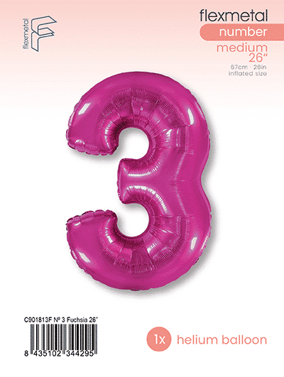 Number 3 - Single Pack, Fuchsia