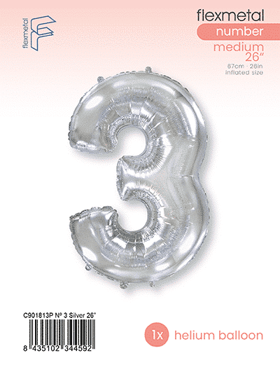 Number 3 - Single Pack, Silver