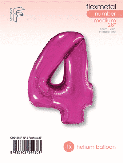 Number 4 - Single Pack, Fuchsia