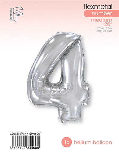 Number 4 - Single Pack, Silver