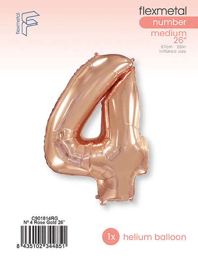 Number 4 - Single Pack, Rose Gold