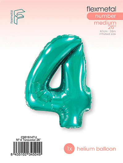 Number 4 - Single Pack, Turquoise