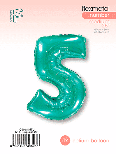 Number 5 - Single Pack, Turquoise