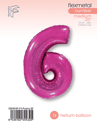 Number 6 - Single Pack, Fuchsia