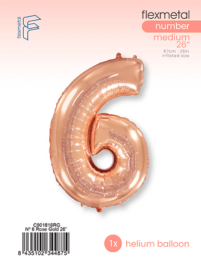 Number 6 - Single Pack, Rose Gold