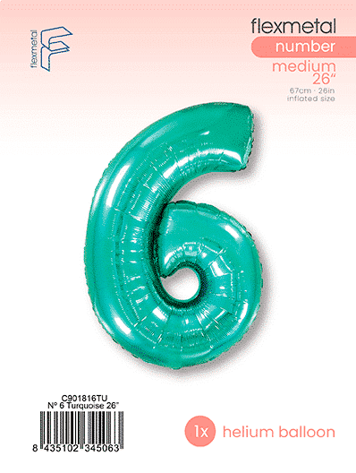 Number 6 - Single Pack, Turquoise