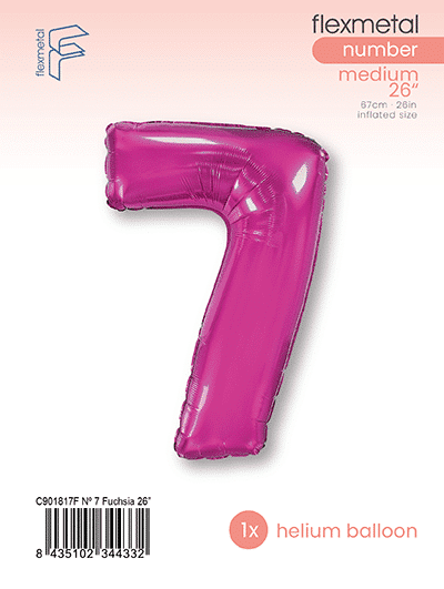 Number 7 - Single Pack, Fuchsia