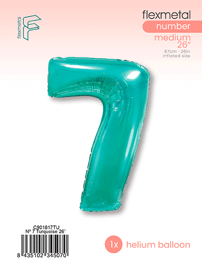 Number 7 - Single Pack, Turquoise
