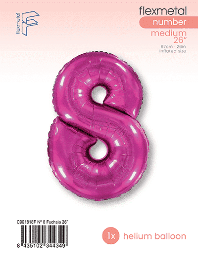Number 8 - Single Pack, Fuchsia