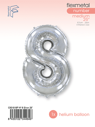 Number 8 - Single Pack, Silver