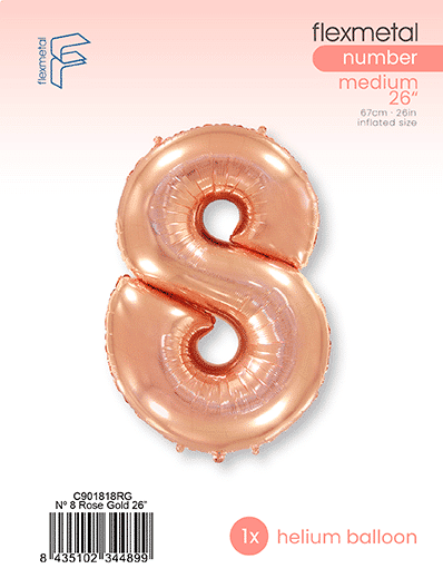 Number 8 - Single Pack, Rose Gold