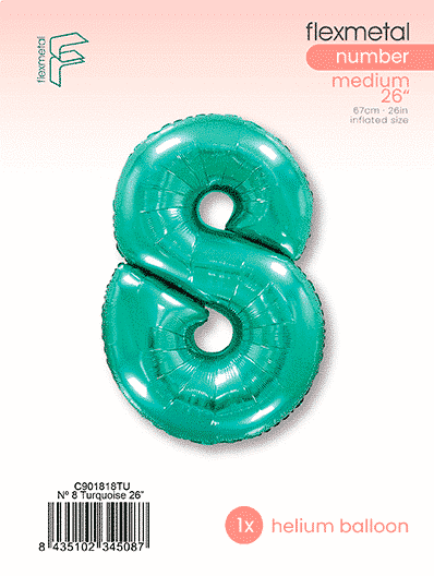 Number 8 - Single Pack, Turquoise