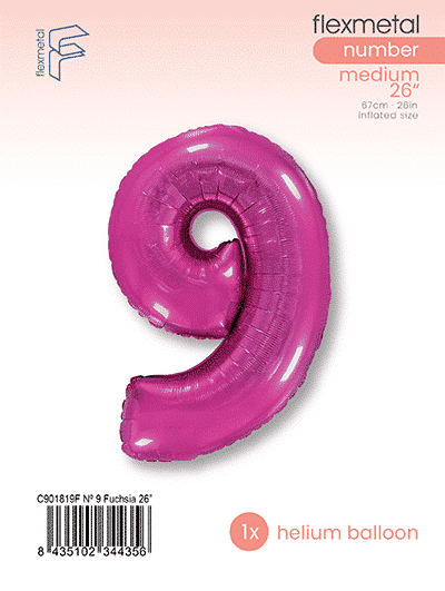 Number 9 - Single Pack, Fuchsia