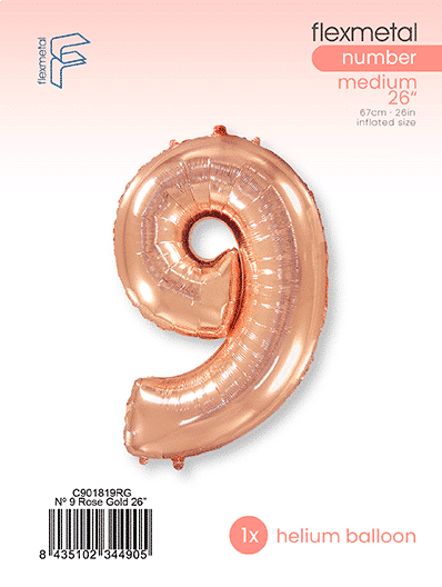 Number 9 - Single Pack, Rose Gold