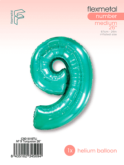 Number 9 - Single Pack, Turquoise