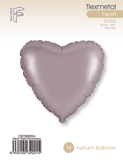 Heart - Single Pack, Satin Mushroom
