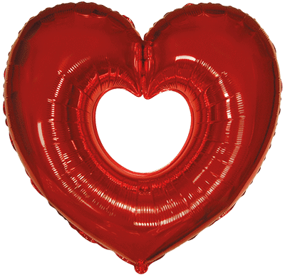 Heart Shape - 27"/69cm.h x 35"/88cm.w, Red