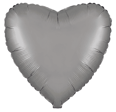Heart - Regular (18" - 45 cm ), Matte Moonlight Silver