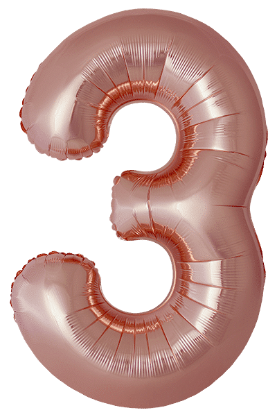 Number 3 Slim - 34"/86cm, Rose Gold