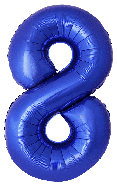 Number 8 Slim - 34"/86cm, Blue Reflex