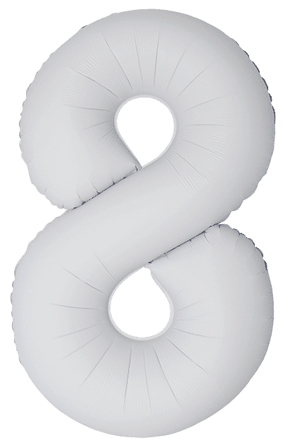 Number 8 Slim - 34"/86cm, Matte White