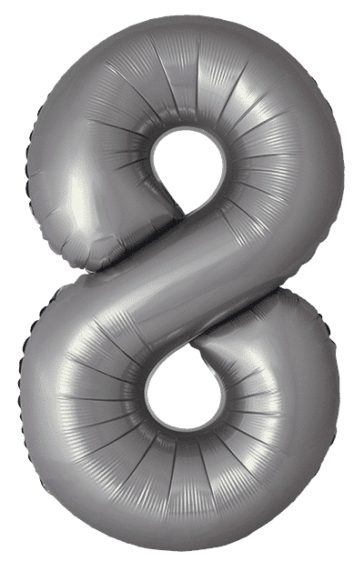 Number 8 Slim - 34"/86cm, Matte Moonlight Silver