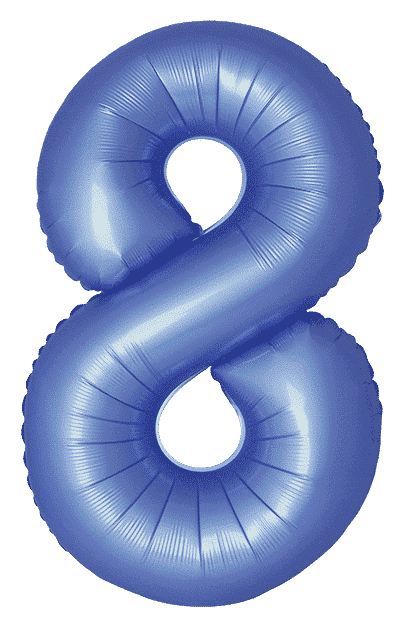 Number 8 Slim - 34"/86cm, Satin Blue Reflex