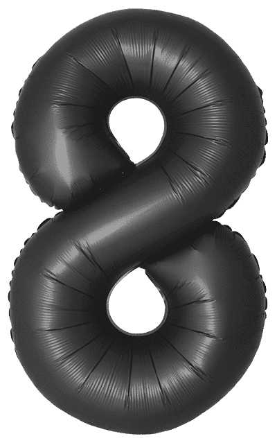 Number 8 Slim - 34"/86cm, Satin Black