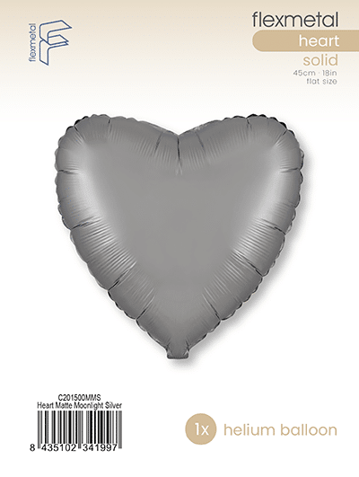 Heart - Single Pack, Matte Moonlight Silver