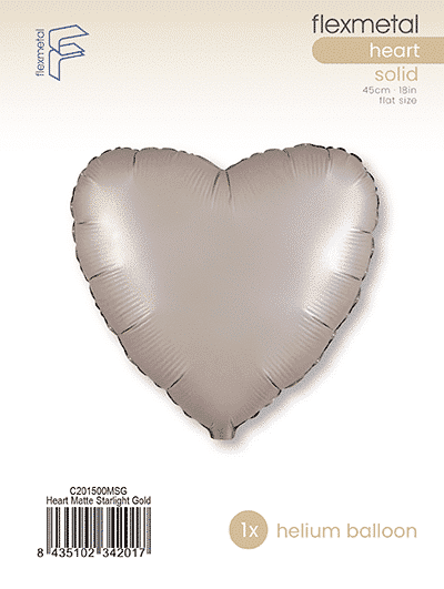 Heart - Single Pack, Matte Starlight Gold