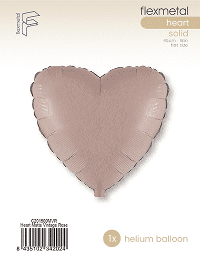 Heart - Single Pack, Matte Vintage Rose