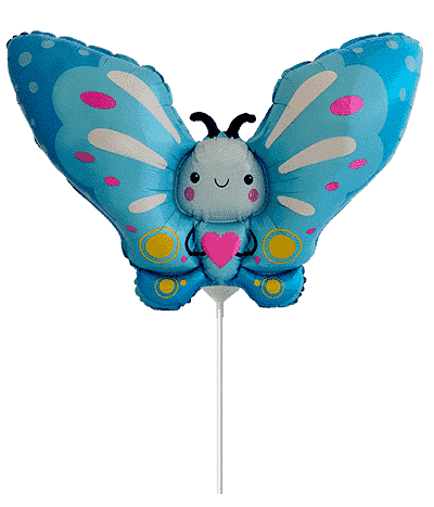 Cute Butterfly - Blue, 9"/24cm h. x 16"/41cm w.