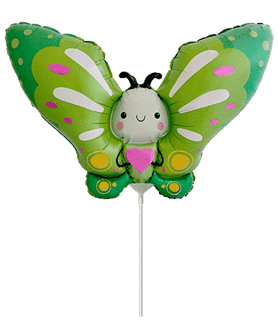 Cute Butterfly - Green, 9"/24cm h. x 16"/41cm w.