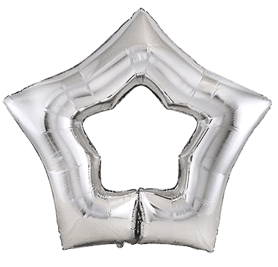 Hole Star - 34"/87cm.h x 37"/95cm.w, Silver
