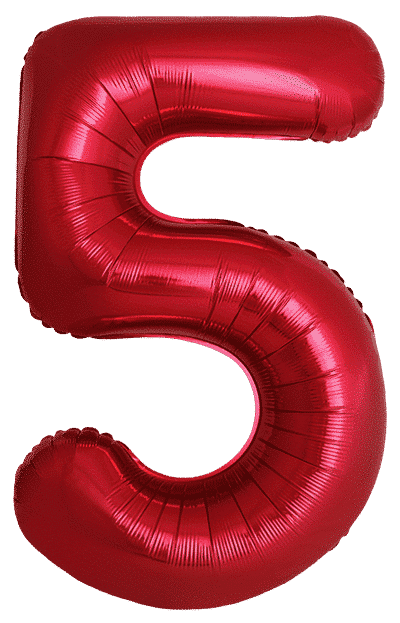 Number 5 Slim - 34"/86cm, Red