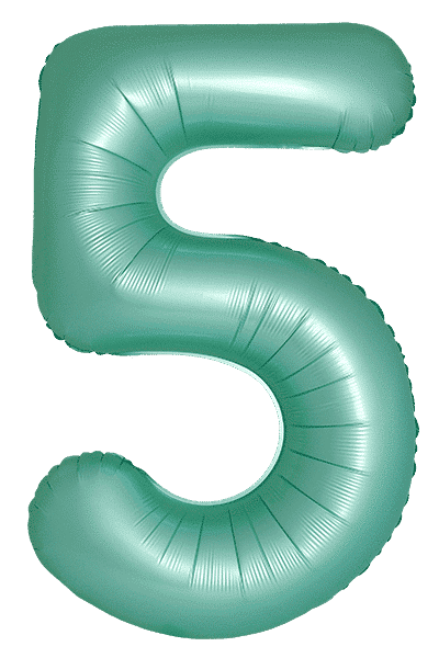 Number 5 Slim - 34"/86cm, Satin Turquoise