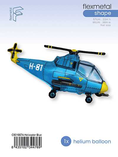 Helicopter - Blue, Single Pack