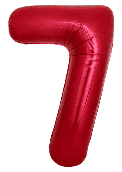 Number 7 Slim - 34"/86cm, Red